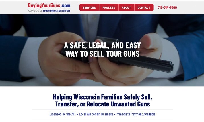 Firearm Relocation Services Website Screenshot